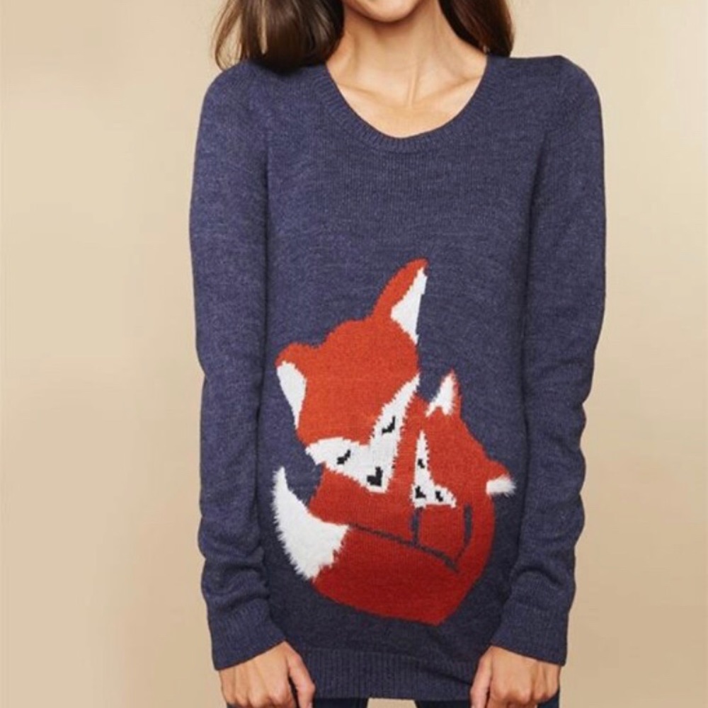 Navy Fox Maternity Sweater